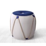 Σκαμπώ Fora μπλε λευκό 44x42cm ed9675 - Image 4