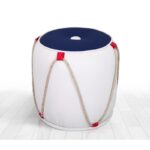 Σκαμπώ Fora μπλε λευκό 44x42cm ed9676 - Image 4