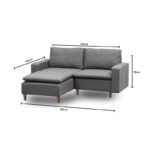 Γωνιακός καναπές κρεβάτι Lungo γκρι 150x46x154cm ed9700 - Image 2