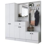 Έπιπλο εισόδου Fig άσπρο μελαμίνη καθρέπτης 179 4x37 3x182 8εκ ed970 - Image 5