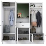 Έπιπλο εισόδου Fig άσπρο μελαμίνη καθρέπτης 179 4x37 3x182 8εκ ed970 - Image 4