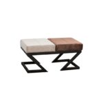 Σκαμπώ Benve 92x44x46cm μέταλλο ύφασμα μπεζ καφ΄έ ed9719 - Image 3