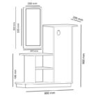 Έπιπλο εισόδου Asia δρυς ανθρακί μελαμίνη 80x29 5x90εκ ed972 - Image 2