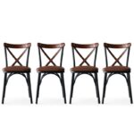 Καρέκλα Splendore καφέ χρώμα μέταλλο 42x42x84cm σετ 4τεμ ed975