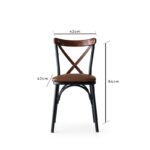 Καρέκλα Splendore καφέ χρώμα μέταλλο 42x42x84cm σετ 4τεμ ed975 - Image 2