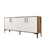 Μπουφέ Viterbo καρυδί λευκό χρώμα μελαμίνη 180x35x78cm ed977 - Image 3