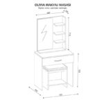 Τουαλέτα κρεβατοκάμαρας Olivia άσπρο καρυδί χρώμα μελαμίνη 72x45x143cm ed981 - Image 2