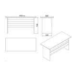 Σετ γραφείου Vol δρυς μαύρο μελαμίνη 140x60x73 8εκ ed990 - Image 5