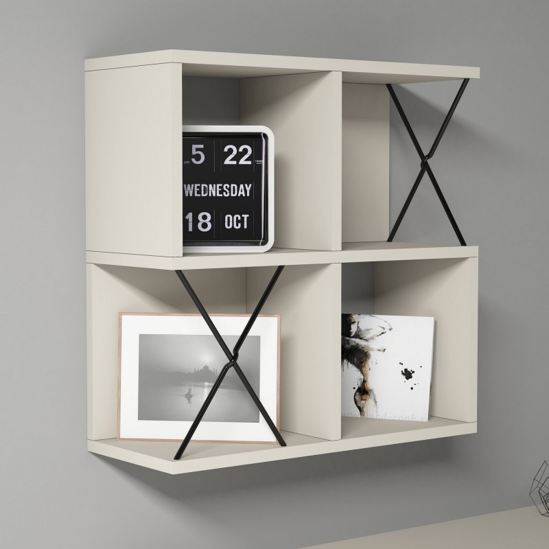 9941_0-800x800 Ραφιέρα τοίχου Extra κρεμ μελαμίνη 60x24cm ed9941 - Image 1