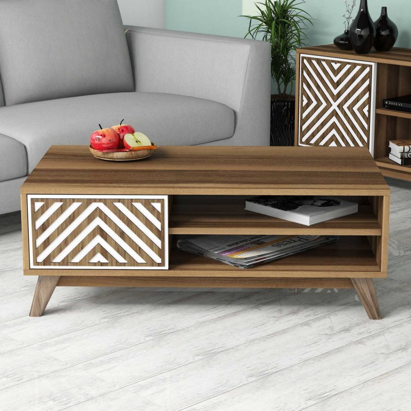 9948_0-800x800 Τραπέζι σαλονιού Inci καρυδί άσπρο μελαμίνη 105x60x38 2εκ ed9948 - Image 1