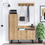 Έπιπλο εισόδου Barney δρυς μελαμίνη με κρεμάστρα 120x35x116εκ ed994