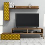 Έπιπλο τηλεόρασης Planet καρυδί κίτρινο 150x37 2x37 8cm ed9953 - Image 5