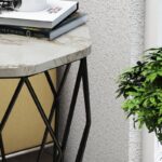 Βοηθητικό τραπέζι Sofya άσπρη Marble μελαμίνη 46x57cm ed9962 - Image 4