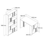 Set γραφείο και βιβλιοθήκη Londra λευκό κίτρινο χρώμα μελαμίνη 120x60x75 4cm ed9966 - Image 2