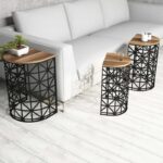 Τραπεζάκια σαλονιού set Ferfor καρυδί χρώμα 46x33x62cm ed9970 - Image 4