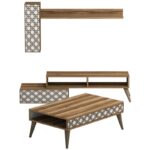 Σετ επίπλων σαλονιού Planet καρυδί άσπρο 150x37x38cm ed9974 - Image 2