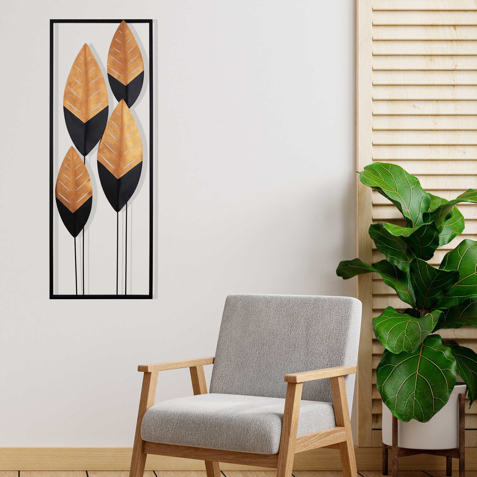 471647_0 Deco διακοσμητικό τοίχου μεταλλικό 32x5x90cm c471647 - Image 1